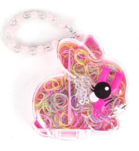 Набор резиночек для плетения в коробке в форме зайчика, J29