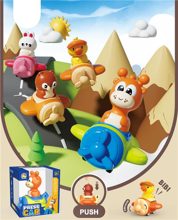 JUCARII DE IMPINS SI GLISAT CU ANIMALE DE CALARIT 4 ASORTATE, BHX898