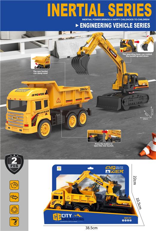 SET 2 VEHICULE DE CONSTRUCTII INERTIALE, BHX922