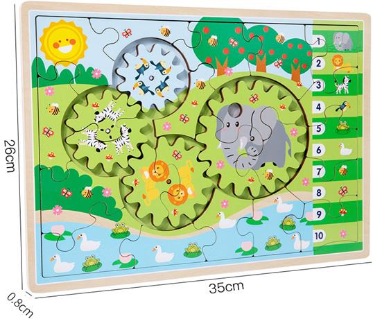 PUZZLE ANIMALE CU ROTI DINTATE, MMK-290-16