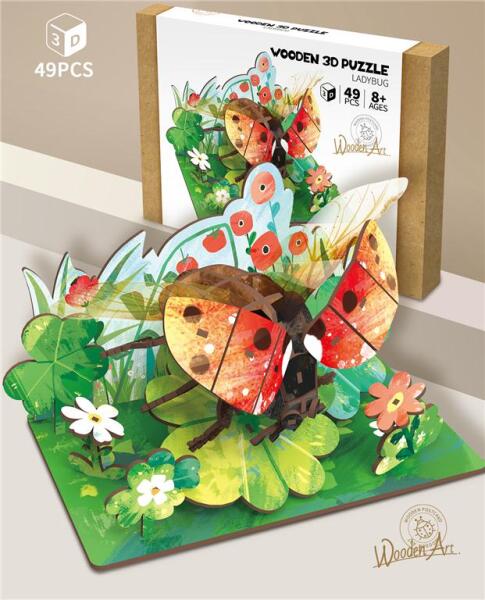 Puzzle 3D din lemn Buburuza, 68036