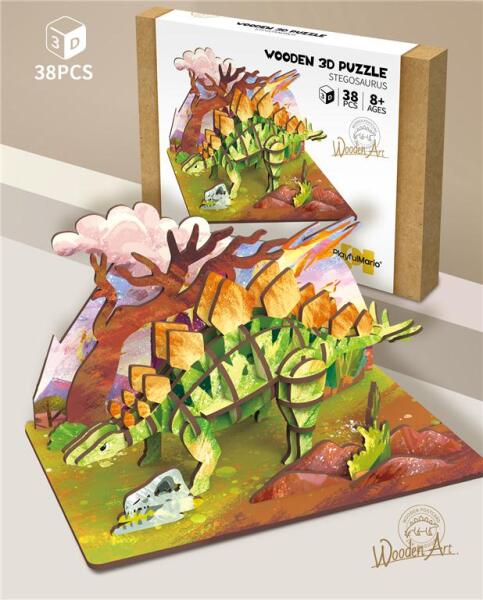 Puzzle 3D din lemn Stegozaurus, 68042