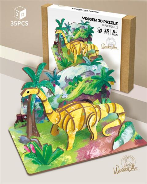 Puzzle 3D din lemn Diplodocus, 68043
