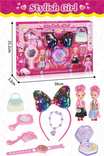 SET DE FRUMUSETE CU 2 PAPUSI MICI SI AGRAFE DE PAR TIP FLUTURE, 8002-4