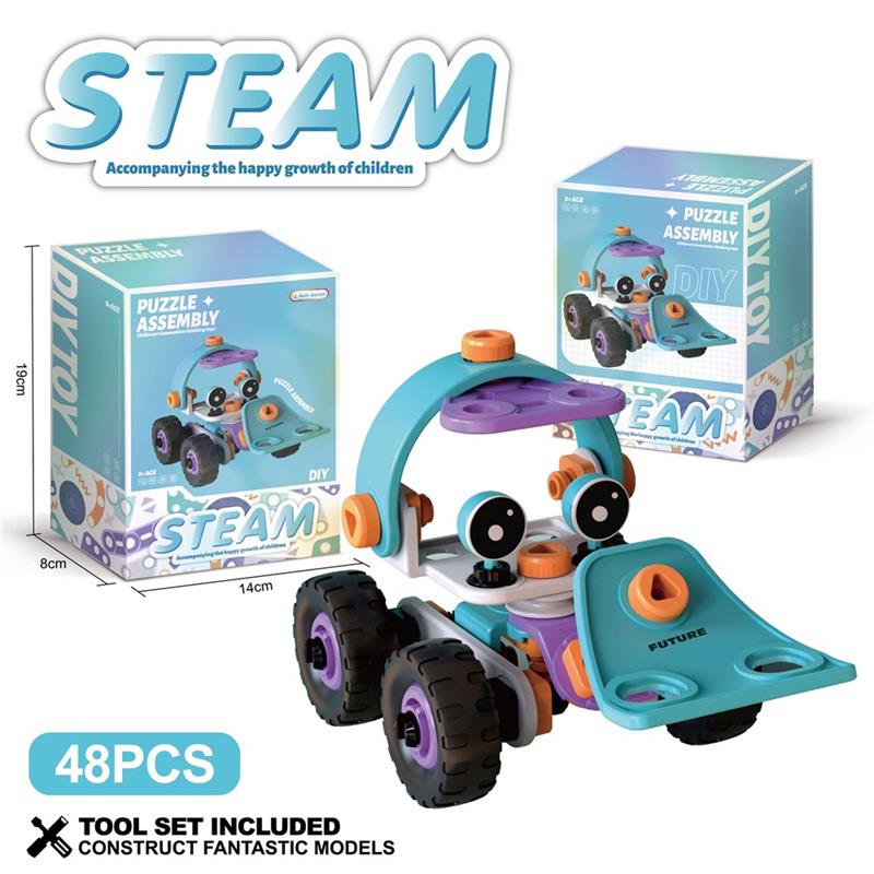 VEHICUL DE ASAMBLARE DIN CUBURI MOI DIN CAUCIUC 48 PIESE, J121-2