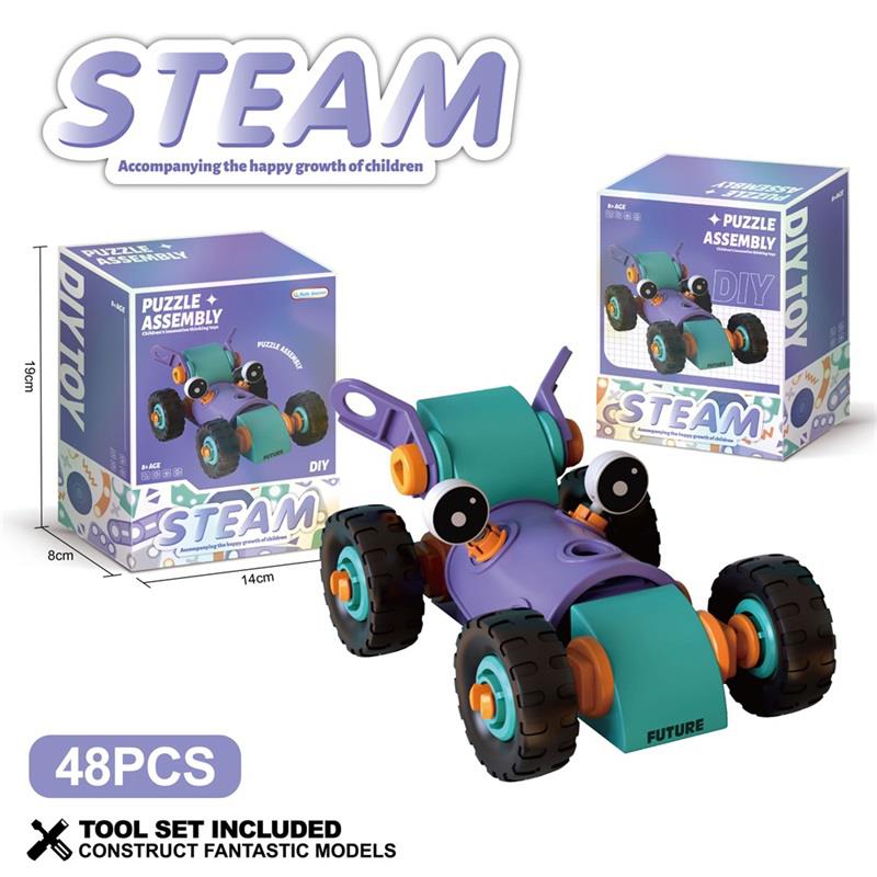 VEHICUL DE ASAMBLARE DIN CUBURI MOI DIN CAUCIUC 48 PIESE, J121-3