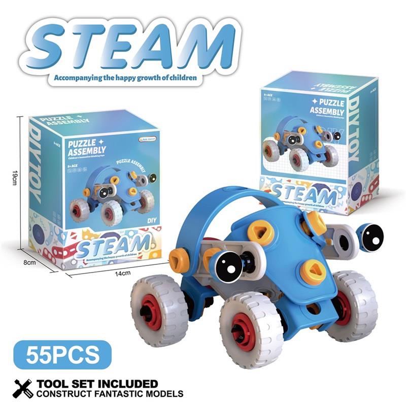 VEHICUL DE ASAMBLARE DIN CUBURI MOI DIN CAUCIUC 55 PIESE, J121-6