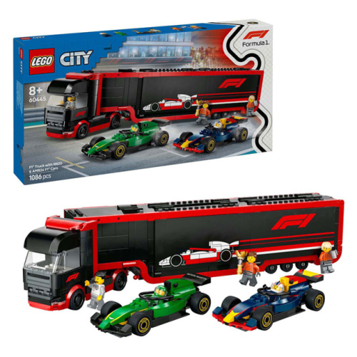 Конструктор LEGO City Грузовик F1 с автомобилями RB20 и AMR24 F1 60445
