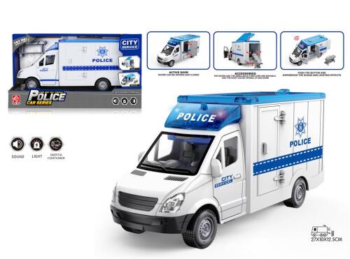 Mașină inerțială 1:16 „Poliție”, lumină/sunet, RJ5501C
