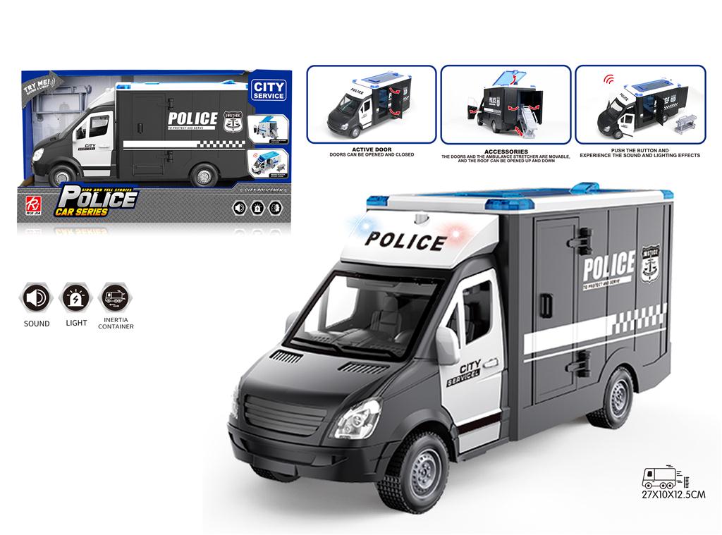 Mașină inerțială 1:16 „Poliție”, lumină/sunet, RJ5501D