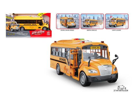 Autobuz inerțial „Autobuz școlar”, lumină/sunet, RJ5506