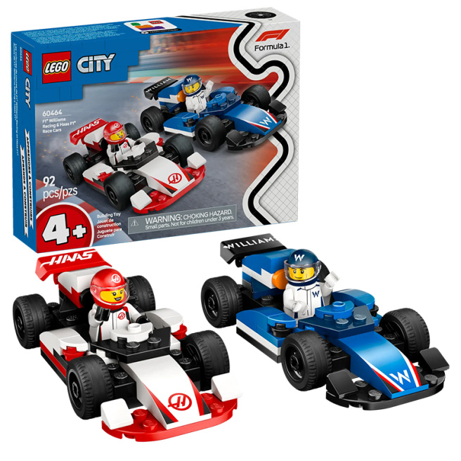 Конструктор LEGO City Гоночные автомобили F1 Williams Racing и Haas F1 60464