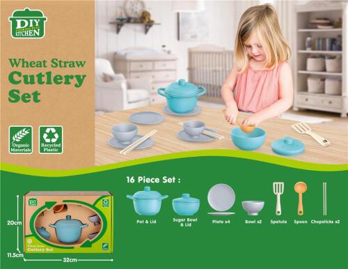 ECO SET DE BUCATARIE DIN FIBRA DE GRAU 16 PIESE, HG-972