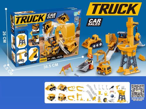 DIY SCENA ELECTRICA DE ASAMBLARE CU EXCAVATOR SI BANDA TRANSPORTOARE DE PIETRE, 269-63