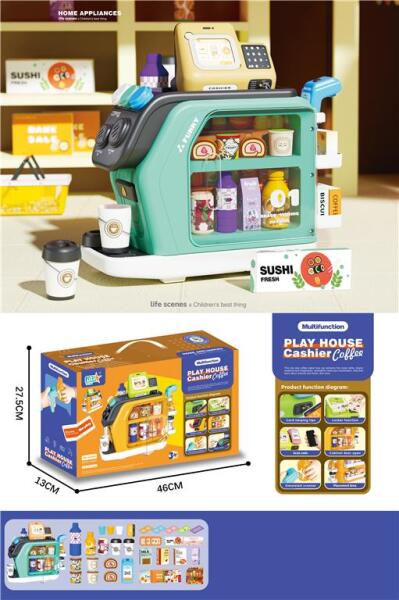 Многофункциональный набор 3 в 1: кофемашина, касса, холодильник, GJJ-H-93