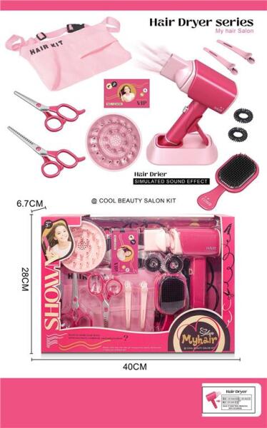 Игровой набор парикмахера с имитацией фена со светом, 2802-1
