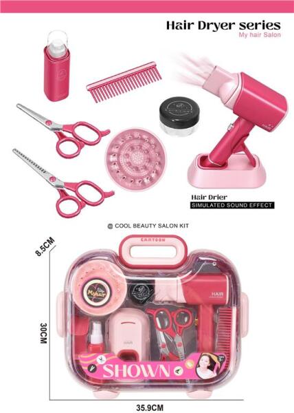 Игровой набор парикмахера с имитацией фена со светом, 11 предметов, 2806-3
