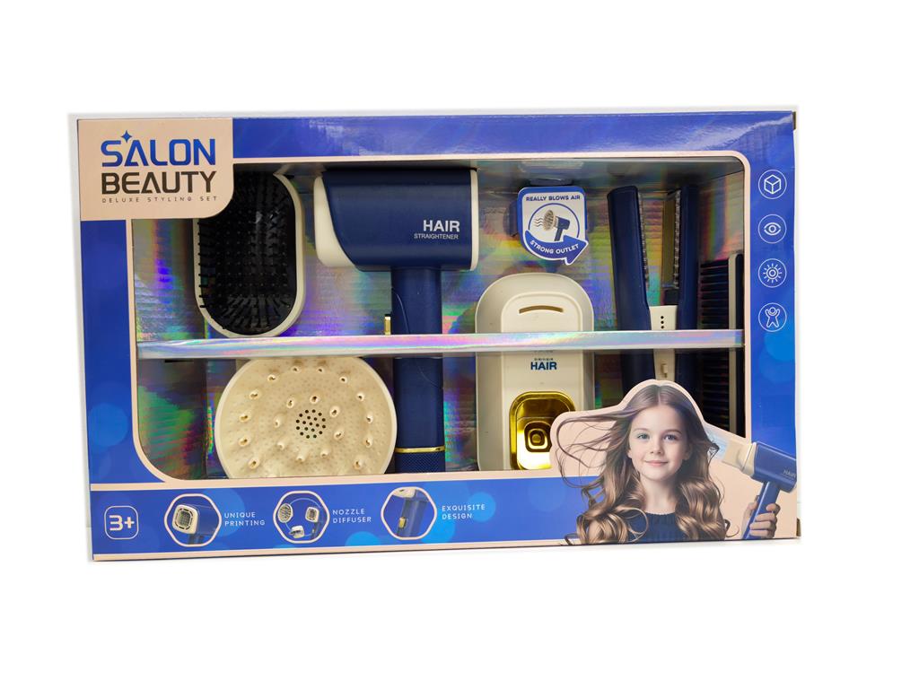 Набор парикмахера с феном и выпрямителем для волос, 8 предметов, 2907-1