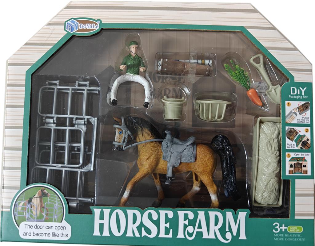 Лошадка с рыцарем, Набор лошадиная ферма, BYL805-2