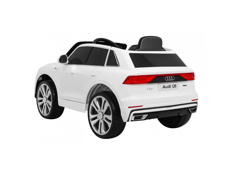 Mașină electrică Audi Q8, 12V 4.5Ah, 25W x2, albă, JJ2066 Q8