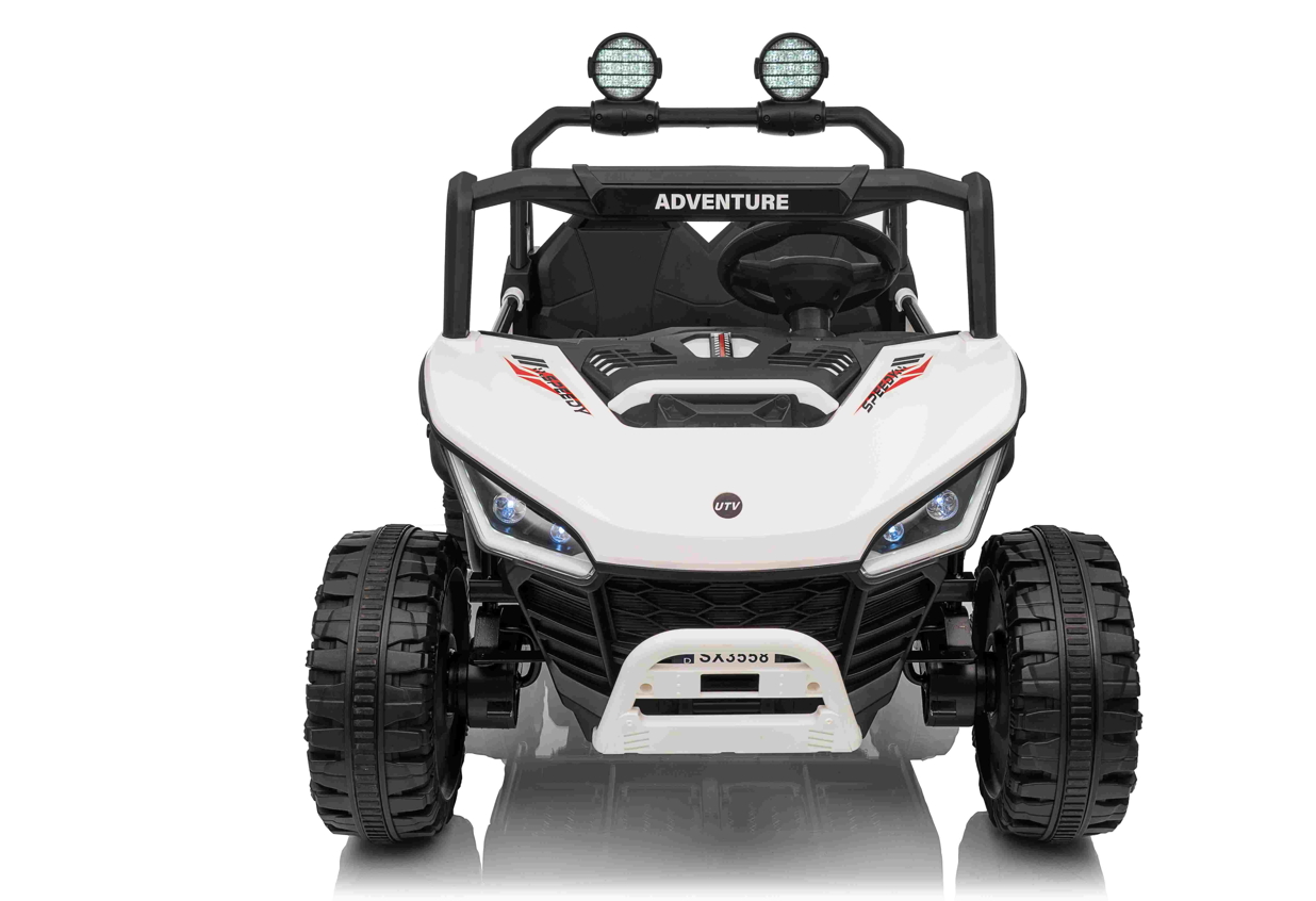 Mașină electrică pentru copii 12V 10Ah, 30W x2, alb, SX3558