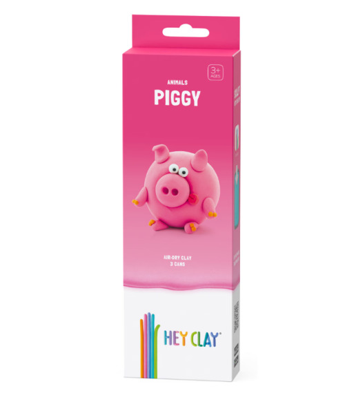 Набор для лепки воздушный пластилин, "Piggy" 3 баночки, HC-30045