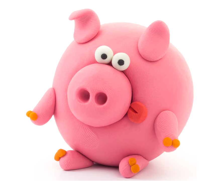 Набор для лепки воздушный пластилин, "Piggy" 3 баночки, HC-30045