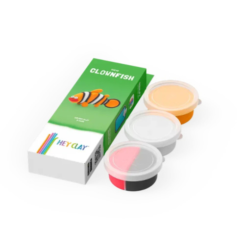 Набор для лепки воздушный пластилин, "Clownfish" 3 баночки, HC-30058