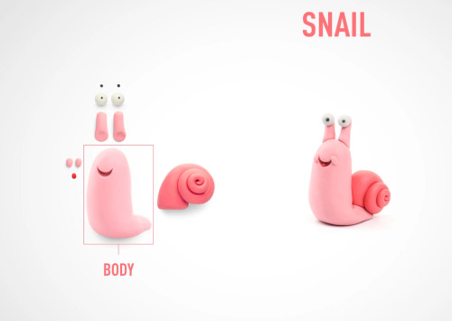 Набор для лепки воздушный пластилин, "Snail" 3 баночки, HC-30063