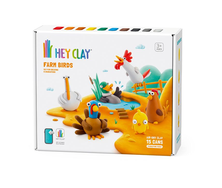 Set pasta de modelat, "Farm Birds" 15 recipiente, HC-15020