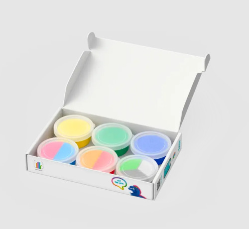 Набор для лепки воздушный пластилин, "Dino" 6 баночек, HC-60033