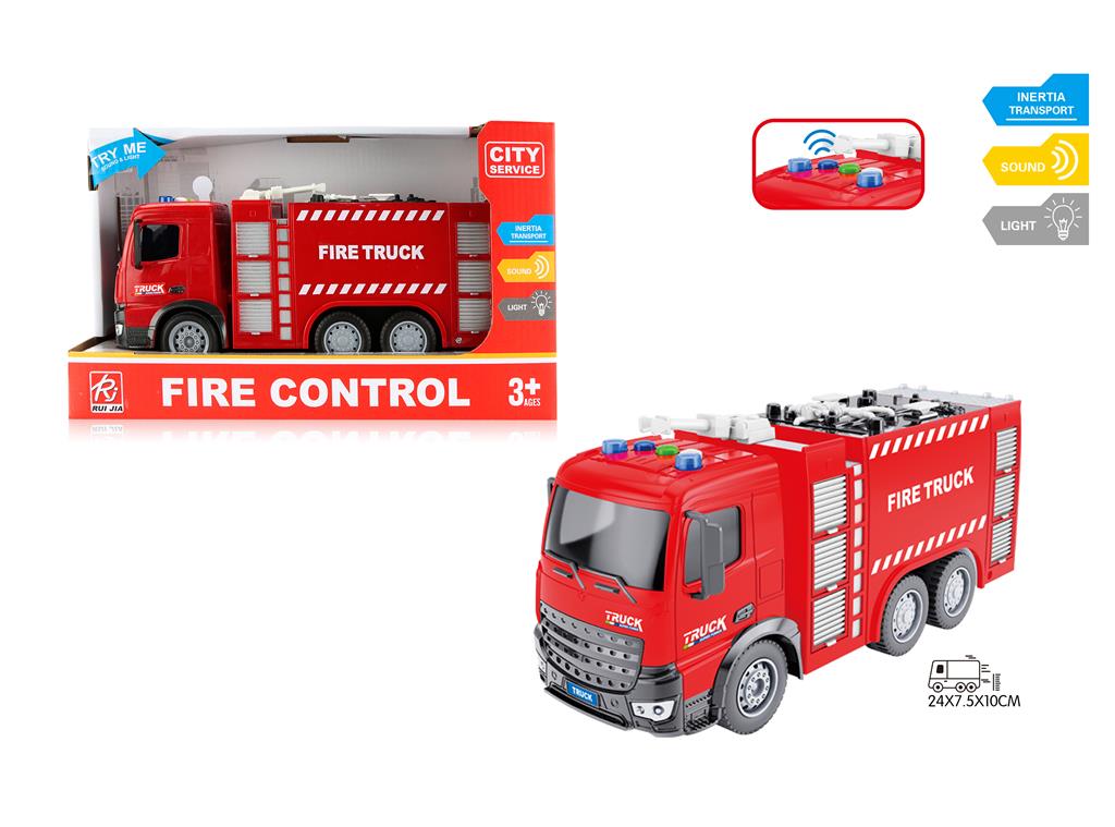 Пожарная инерционная машина с подсветкой 1:18, RJ001B