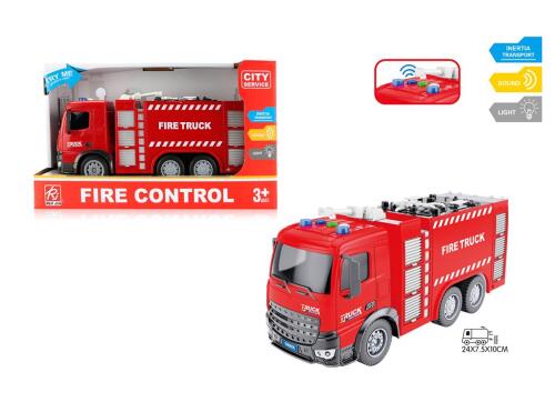 Mașină de pompieri inerțială cu iluminare 1:18, RJ001B