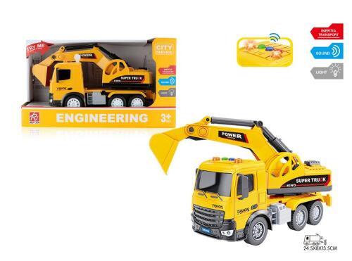 Экскаватор инерционный с подсветкой 1:18, RJ002C