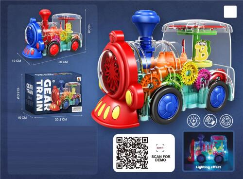 Механический поезд с шестеренками с подсветкой, FS238-1A