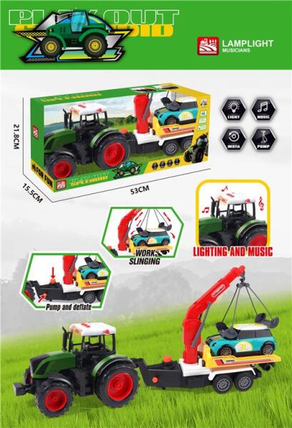 Tractor inerțial cu remorcă și lift, cu muzică și iluminare, 687-149A