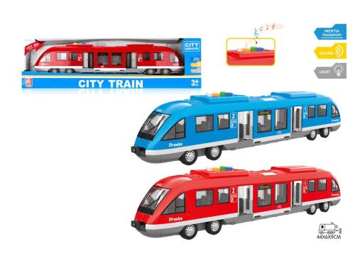 Трамвай инерционный красный 1:16 с подсветкой и звуком, RJ3345