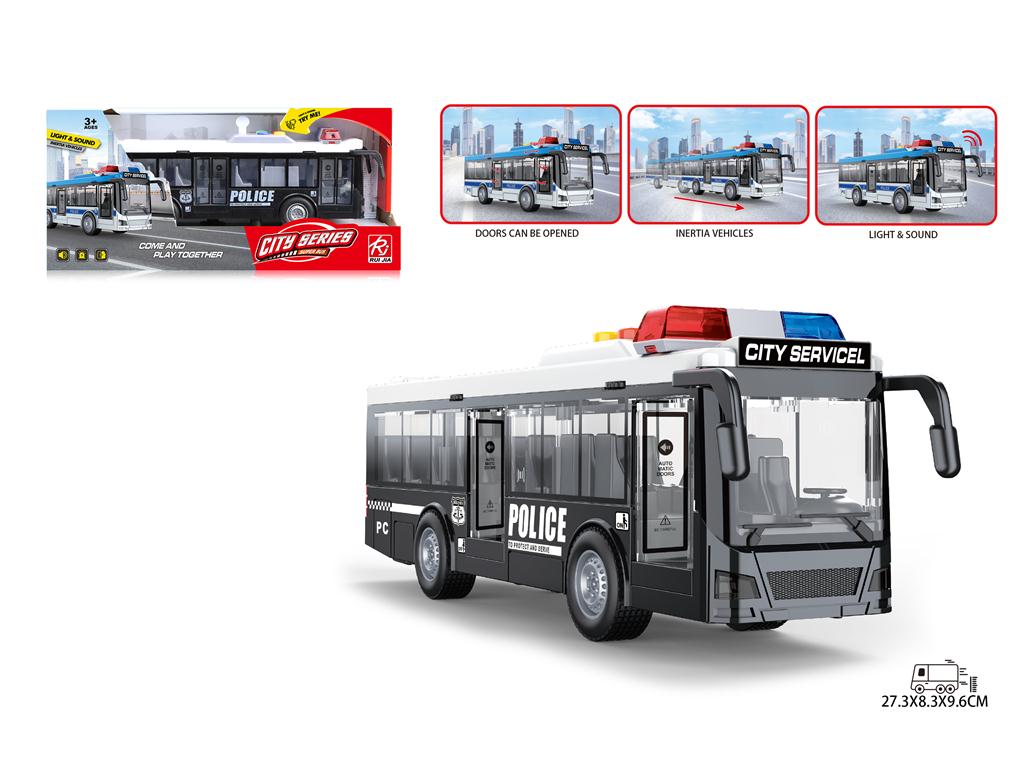Автобус инерц. "Police Bus", свет/звук, черный RJ5513B