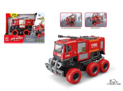 Пожарная инерционная автоцистерна металлическая с подсветкой 1:32, RJ6961-2