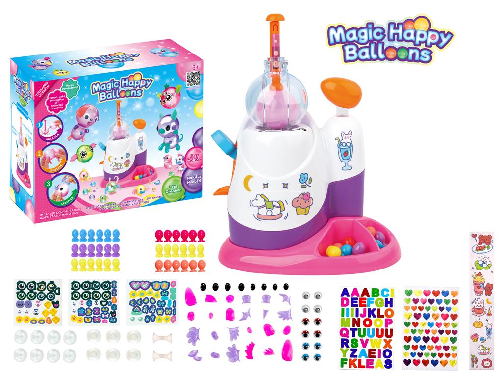 Un set pentru umflarea baloanelor de diferite forme cu autocolante, 713A