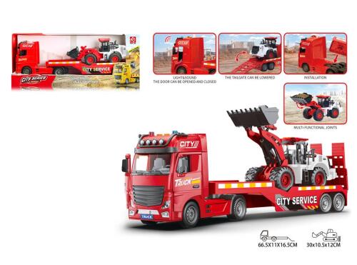 Бульдозер инерционный красный, RJ2815B