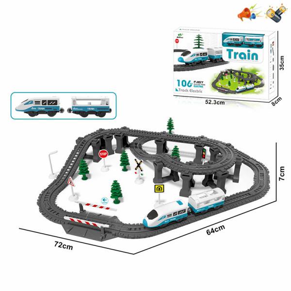 Электрический поезд на батарейках с подсветкой 106 дет, AU2887