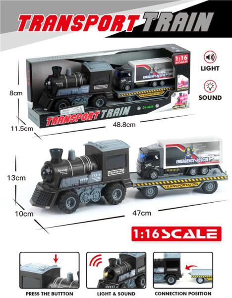 Tren de salvare inerțial iluminat care transportă un vehicul de salvare, 123-260