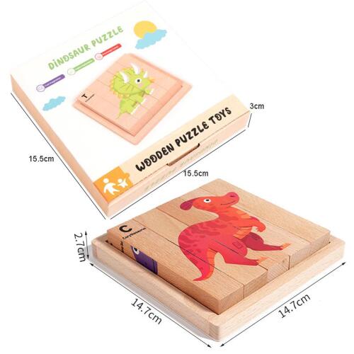 3Д Пазл деревянный с динозаврами, 5740-1