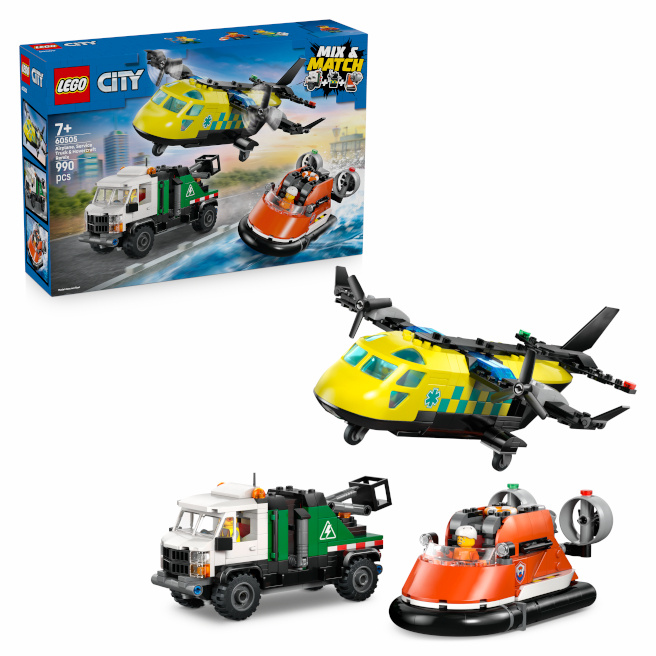 LEGO CITY AVION AUTOSPECIALA DE SERVICE SI AEROGLISOR IN VERSIUNI ADAPTATE, 60505