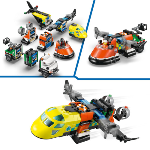 LEGO CITY AVION AUTOSPECIALA DE SERVICE SI AEROGLISOR IN VERSIUNI ADAPTATE, 60505