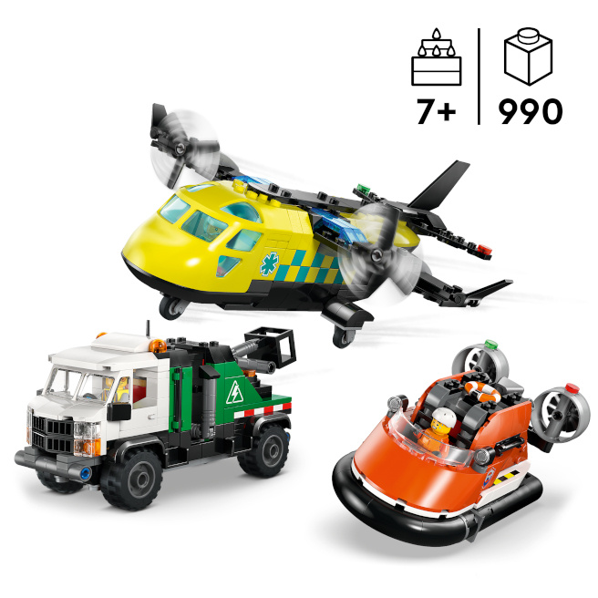 LEGO CITY AVION AUTOSPECIALA DE SERVICE SI AEROGLISOR IN VERSIUNI ADAPTATE, 60505