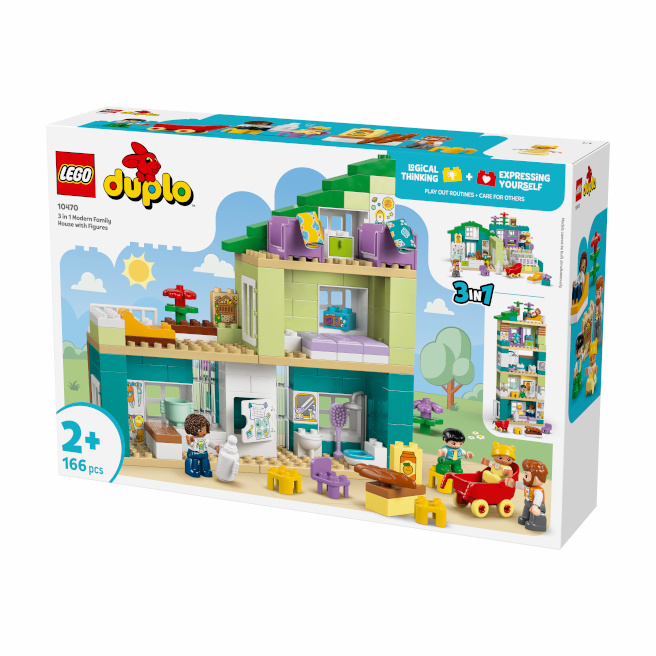 LEGO DUPLO CASA MODERNA DE FAMILIE 3 IN 1 CU FIGURINE, 10470