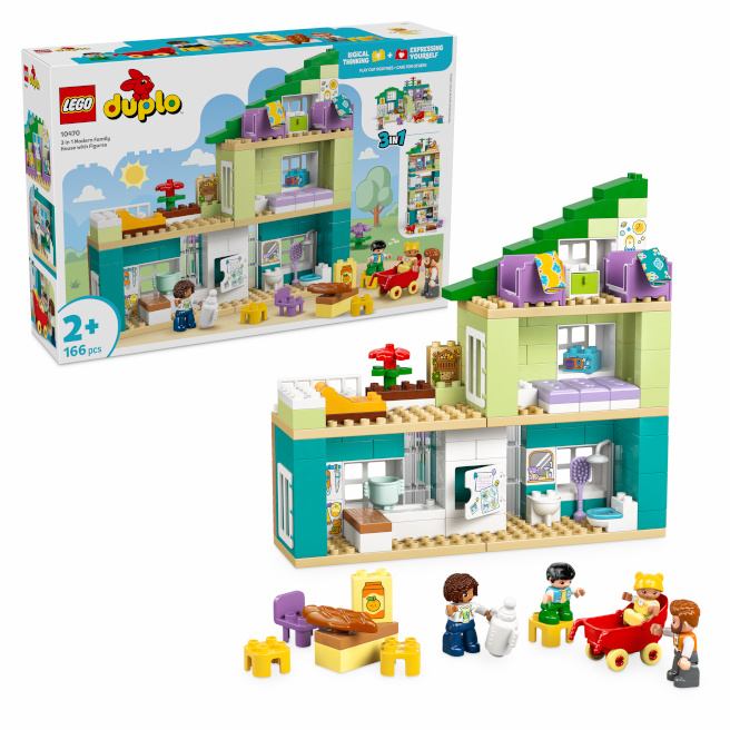 LEGO DUPLO CASA MODERNA DE FAMILIE 3 IN 1 CU FIGURINE, 10470