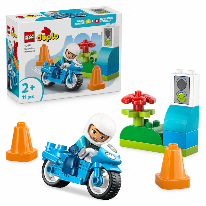 LEGO DUPLO MOTOCICLETA ALBASTRA DE POLITIE, 10471